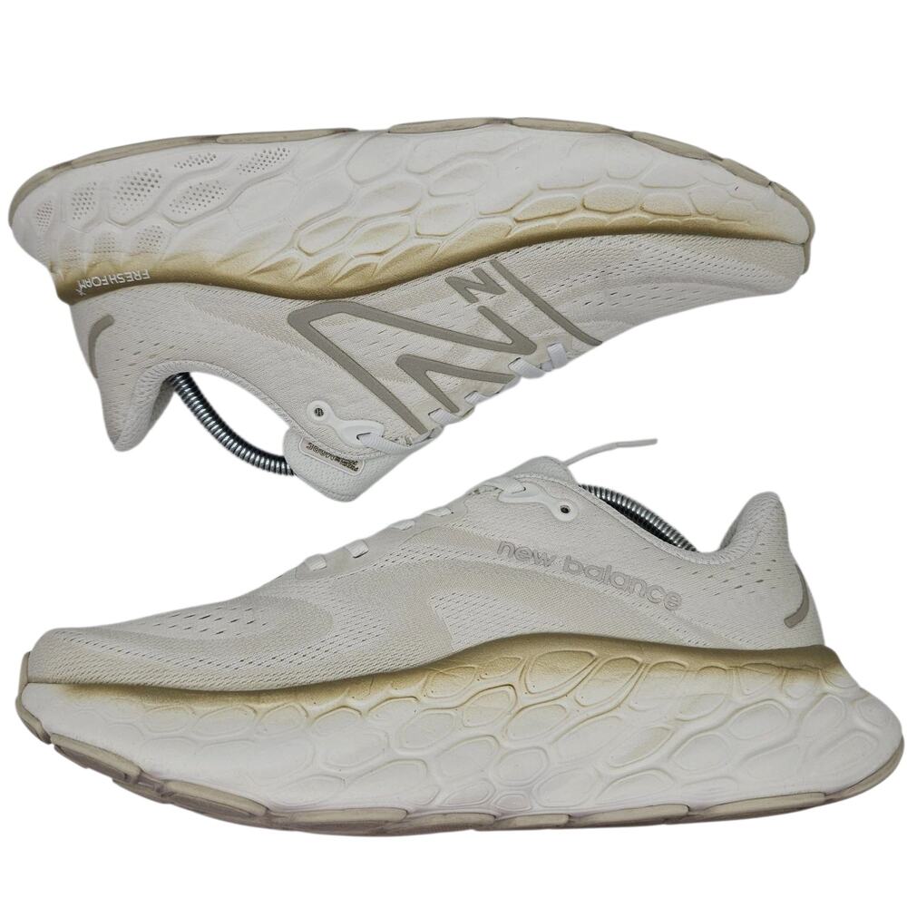 New Balance Fresh Foam X More v4 Womens 10.5 B White Gold Running Shoes Sneakers - Picture 10 of 12